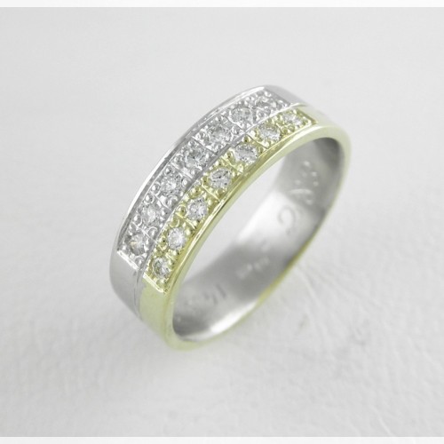 snubní prsteny v kombinaci žlutého a bílého zlata se zirkony 95